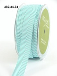 Стрічка Twill and Stripes, колір аквамарин/білий, ширина 1,9 см, довжина 90 см