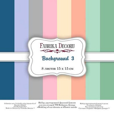 Набір скрап-паперу - Backgrounds 3, 15x15см, Фабрика Декору