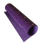 Відріз екошкіри з тисненням золотою фольгою Golden Stars Stars Violet, 50см х 25см, ТМ Фабрика Декору