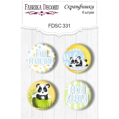 Скрап-фішки 4шт. Набір 331, My little panda boy, ТМ Фабрика Декору
