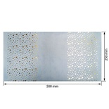 Відріз екошкіри з тисненням золотою фольгою Golden Stars Stars Blue, розмір 500мм х 250мм, ТМ Фабрика Декору