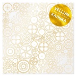 Аркуш кальки (велум) з фольгуванням Golden Gears Gears 30,5х30,5см, ТМ Фабрика Декору