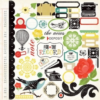 Наклейки для скрапбукинга от Echo Park-For the Record Element Sticker