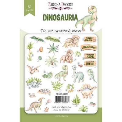 Набір висічок для скрапбукінгу, колекція Dinosauria 61 шт., ТМ Фабрика Декору
