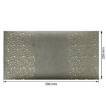 Відріз екошкіри з тисненням золотою фольгою Golden Stars Stars Gray, розмір 500мм х 250мм, ТМ Фабрика Декору