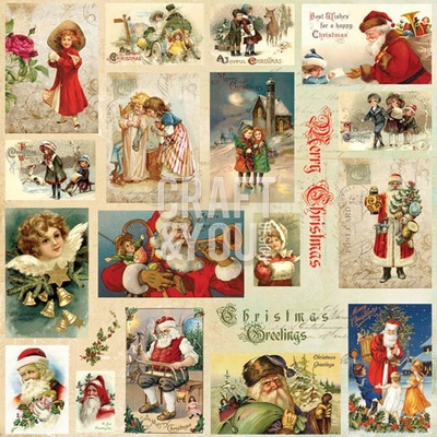 Лист скрапбумаги с картинками от Craft and You Design - Christmas Story, 30х30 см, CP-CS07