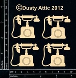 Чіпборд від Dusty Attic - Telephones №2, 4 шт.