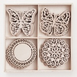 Деревʼяні елементи dpCraft - Decors And Butterflies, 20 шт.