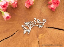 Чіпборд від WOODchic - "Квітковий завиток", 7x3.2см