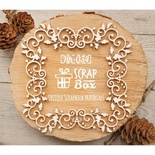 Чіпборд ScrapBox - Ажурна новорічна рамка з гостролистом Hh-034