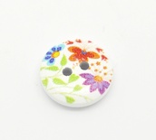 Дерев’яний ґудзик Multicolor Flower B17604, діаметр 15 мм, 1 шт.