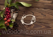 Чіпборд рамка овальна з гарбузом від WOODchic, 9,5х8 см