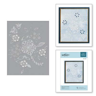 Папка для тиснення від Spellbinders - Blooming Sprigs Cut and Emboss Folder
