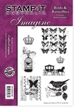 Набір гумових штампів від Crafter's Companion - Birds & Butterflies, 7 шт.