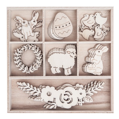 Деревʼяні елементи dpCraft - Easter 2, 35шт.