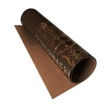 Відріз екошкіри з тисненням золотою фольгою Golden Gears Chocolate 50x25см, ТМ Фабрика Декору