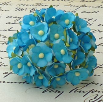 Квіточки Sweetheart, колір бірюза, 15мм, 10 шт.