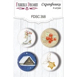 Скрап-фішки набір 4шт. Awaiting Christmas 2 #358, ТМ Фабрика Декору