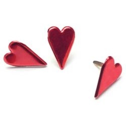 Набір брадсів Creative Impressions - Metallic Red Hearts CI90331, червоний металік, 50 штук