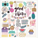 Висічки з чіпборду від Crate Paper - Good Vibes - 30x30 см, 44шт.