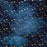 Аркуш одностороннього паперу з фольгуванням Golden stars Night garden,ТМ Фабрика Декору