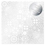 Ацетатний аркуш з фольгуванням Silver Gears 30,5x30,5см, ТМ Фабрика Декору
