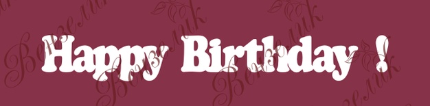 Чіпборд від Вензелик - Напис «Happy birthday 02», розмір: 16x120 мм