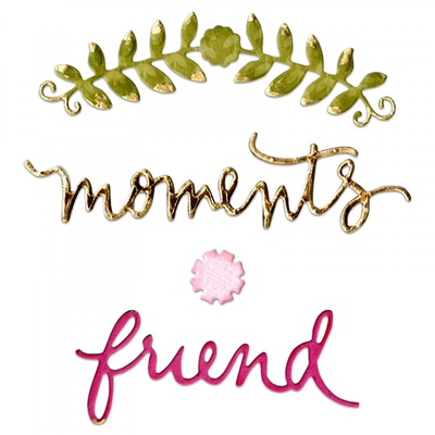 Ніж для вирубки Sizzix - Thinlits Die - Floral Arch and Words, 4 шт.