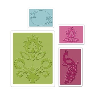Набор папок для тиснения от Sizzix - Textured Impressions Embossing Folders 4PK - Peacock Set - Павлин, 4 шт