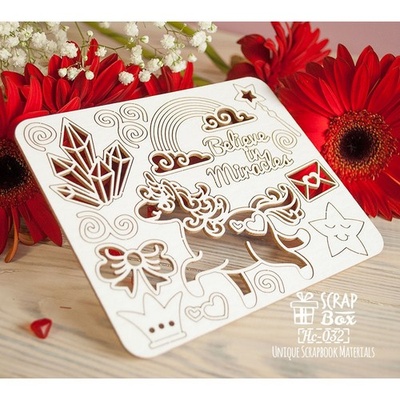 Чіпборд ScrapBox - Набір Believe in miracles маленький Hc-032