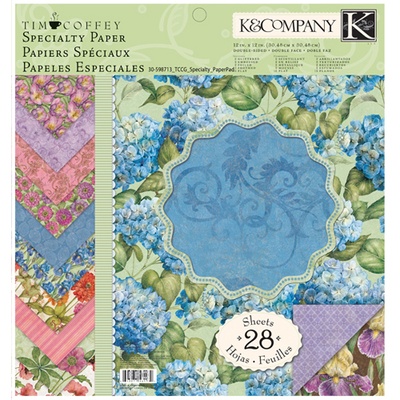 Набір паперу від K&Company - "Сад (спец. ефекти)", розмір: 31x31см, 14 аркушів