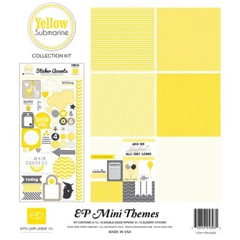 Міні-набір паперу від Echo Park - Yellow Submarine, Mini Theme, 6+1 аркушів, 30x30 см, SW3205