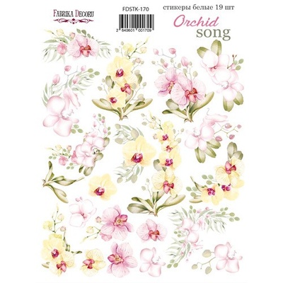 Набір наліпок (стікерів) 19 шт. Orchid song 170, ТМ Фабрика Декору