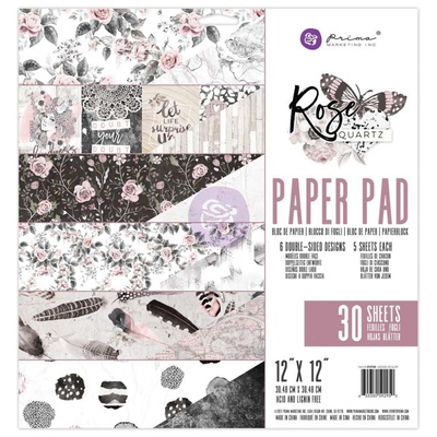 Набор бумаги от Prima - Rose Quartz 12"x12" Paper Pad, 30.5x30.5см, 30 листов