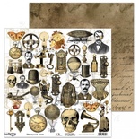 Аркуш скрап-паперу ABstudio - elements "Steampunk love" 30x20cм