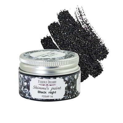 Фарба з глітером Shimmer paint, колір Чорна ніч, ТМ Фабрика Декору, 30 мл
