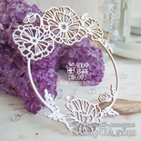 Чипборд ScrapBox - Округлая рамка с Маками Hr-140