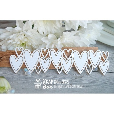 Чіпборд ScrapBox - бордюр з сердечок Hw-032