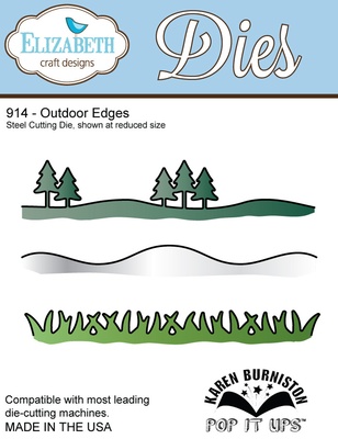 Ножі - бордюри від Elizabeth Craft Designs - Outdoor Edges: трава, сугроби, ландшафт, довжина 14,4 см