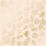 Аркуш одностороннього паперу з фольгуванням Golden Tropical Leaves Beige,ТМ Фабрика Декору