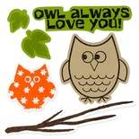 Набір ножів для вирубки з штампиками Sizzix - Framelits Die Set 6PK w/Stamps - Owls, 6 шт.
