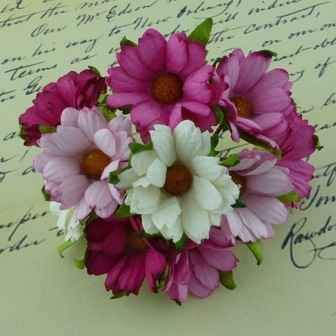 Ромашки, мікс кольорів (рожевий, білий), 45мм, 5шт.