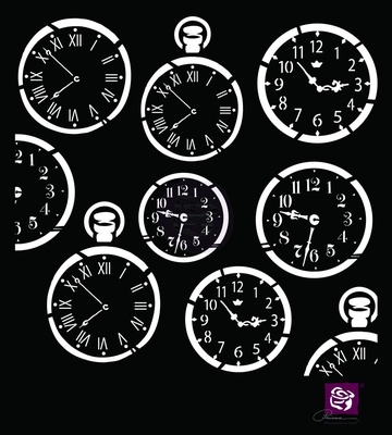 Трафарет для создания фона от Prima - Stencil - Clocks