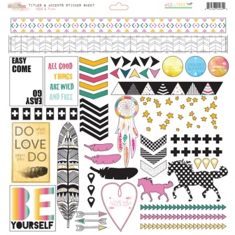 Наліпки Glitz Design - Wild & Free - Titles and Accents
