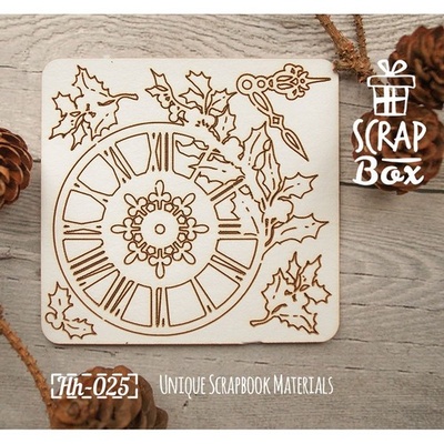 Чіпборд ScrapBox - Годинник з гостролистом Hh-025