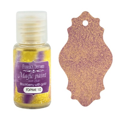 Суха фарба Magic paint with effect, колір Ожина з золотом, 15мл