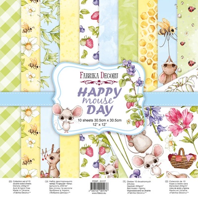 Набір скрап-паперу Happy Mouse Day 30,5x30,5см 10 аркушів, ТМ Фабрика Декору