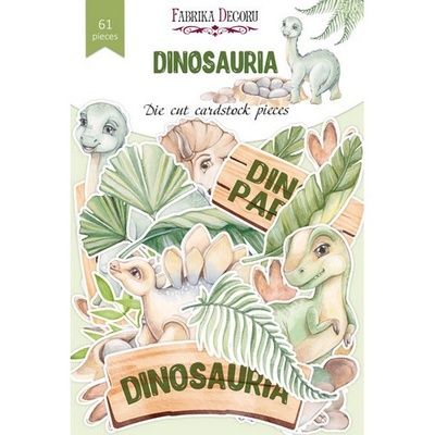 Набір висічок для скрапбукінгу, колекція Dinosauria 61 шт., ТМ Фабрика Декору