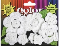 Набір в’язаних квітів Petaloo - Color Me Crazy All White, 12 штук