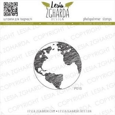 Акриловий штамп Lesia Zgharda Земна куля P015